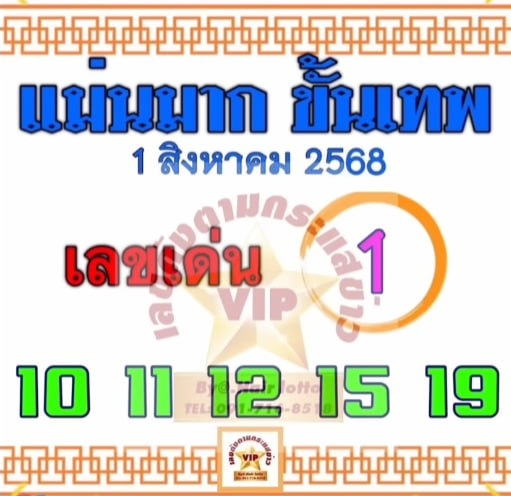 แม่นมากขั้นเทพ 1/8/68