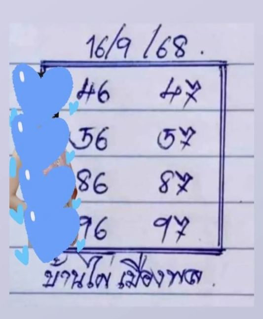 หวยบ้านไผ่เมืองพล 16/9/68